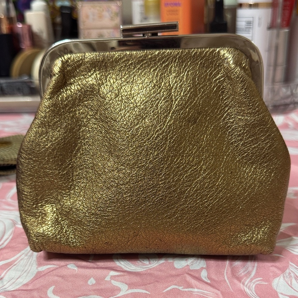Dolce & Gabbana Gold Leather Women's Clutch